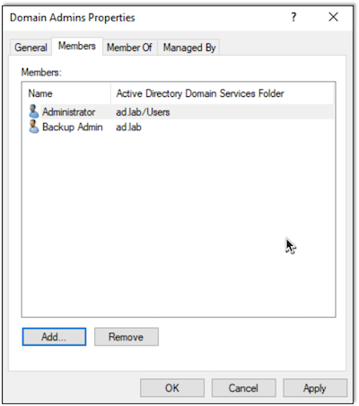 Adding User to Domain Admins