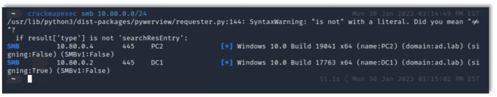 CrackMapExec Showing Two SMB servers