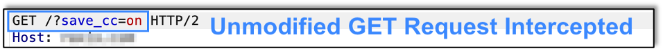 Unmodified GET request intercepted