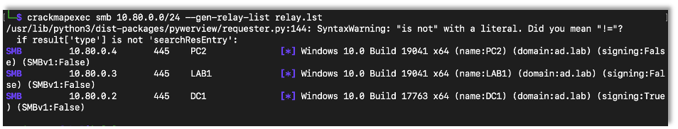 Starting CrackMapExec