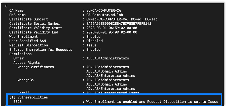 Web Enrollment Vulnerability