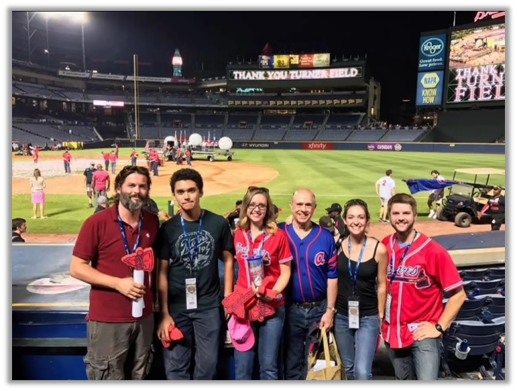 Caroline and family at the last Braves game at Turner field