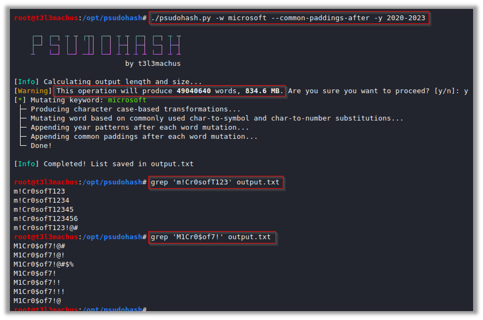 Using Psudohash to Create Common Company and Year Passwords